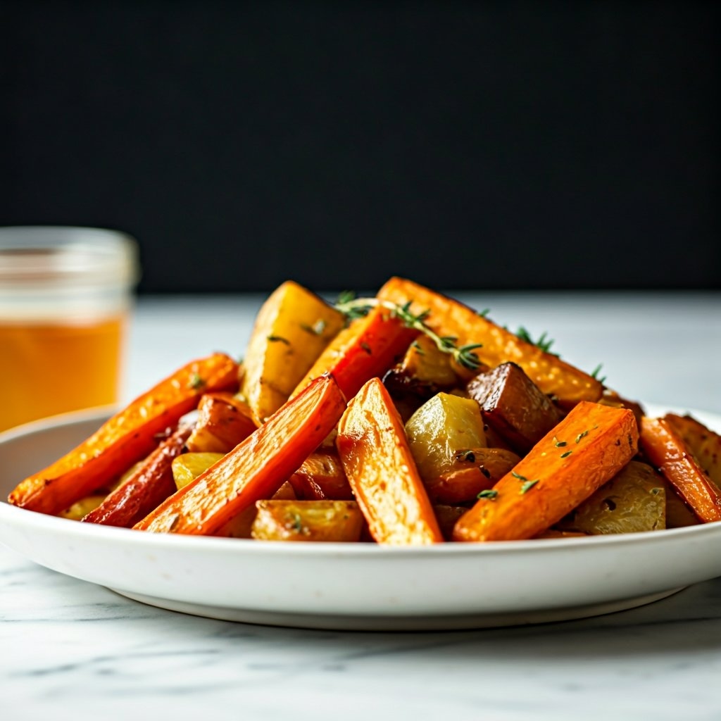 Honey Glazed Roasted Root Veggies